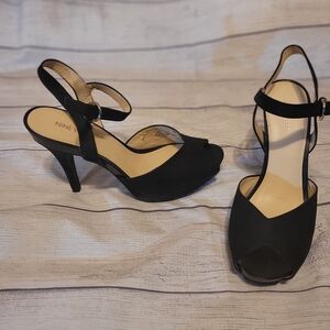 Nine West Black Peep-Toe Heels